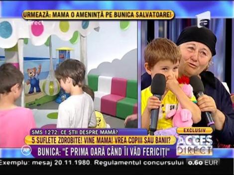 Olga, bunica celor cinci copii părăsiţi de mamă: "E prima oară când îi văd fericiţi!"