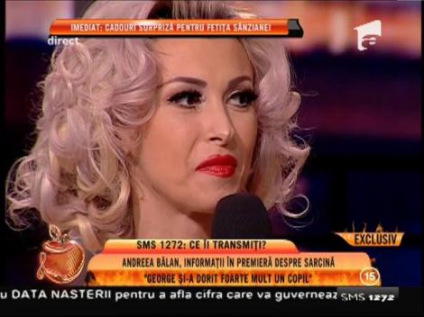 Andreea Bălan: "George și-a dorit foarte mult un copil"