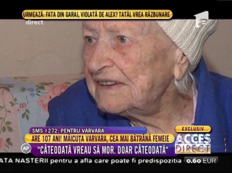 Cea mai bătrână femeie din România are 107 ani și o poveste de viață fabuloasă: ”Nu mă plâng niciodată că m-am culcat flămândă”