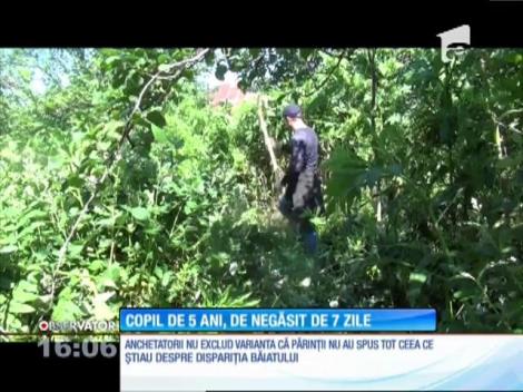 Copil de cinci ani, de negăsit după șapte zile