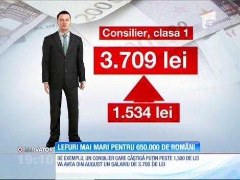 Lefuri mai mari pentru 650 de mii de bugetari