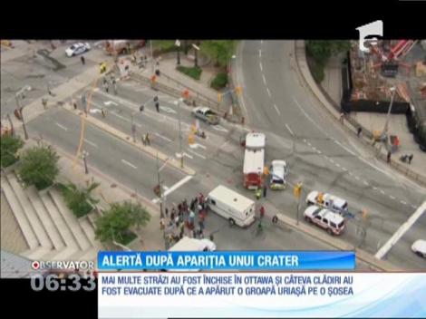 Crater uriaş apărut brusc în mijlocul capitalei Canadei