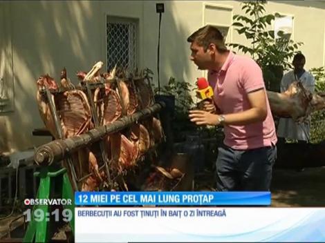 O duzină de berbecuţi au încins cel mai lung proţap din inima Bucureştiului