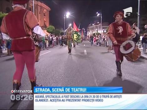 Străzile din centrul Bucureştiului, scenă de teatru