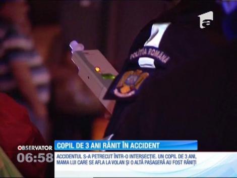 Copil de trei ani rănit în accident