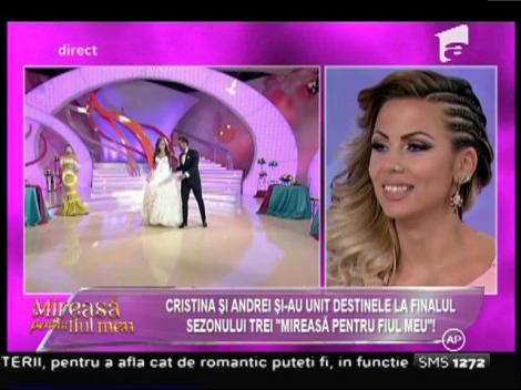 Cristina şi Andrei, foştii concurenţi din sezonul trei, vizită surpriză în platoul de la "Mireasă pentru fiul meu!"