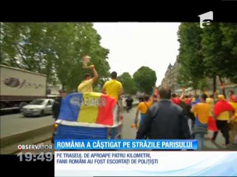 Fanii naţionalei au colorat centrul Parisului în roşu, galben şi albastru