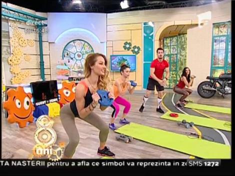 Toți ochii sunt pe Flavia, Amalia și Miruna!! Antrenament de tip circuit, cu cele mai sexy fete de la "Neatza"