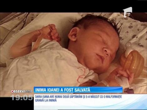 Ioana Daria, fetiţa din Bacău născută cu o malformaţie gravă la inimă, operată cu succes
