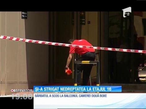 A fost protest la 60 de metri, în centrul Bucureştiului! Disperat din cauza datoriilor uriaşe, un bărbat s-a urcat pe Intercontinental şi a ameninţat că se aruncă