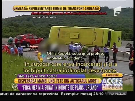 Otilia Pop, soţia unui profesor decedat în accidentul de autocar: "Fiica mea era în stare de şoc!"