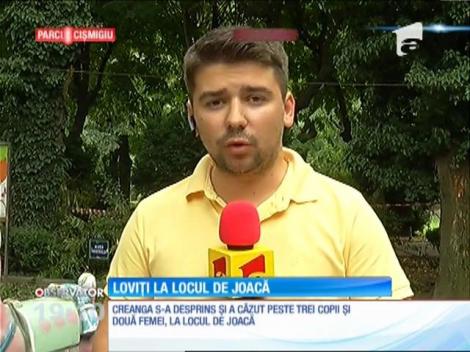Trei copii şi trei adulţi răniţi în parcul Cişmigiu. O creangă sa rupt dintr-un copac şi a căzut peste locul de joacă