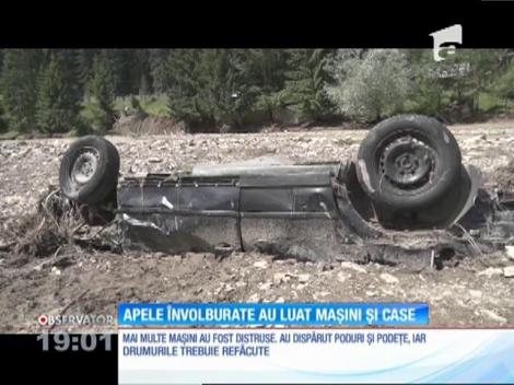 Potopul și vijeliile au răvășit România! Apele au luat mașini și case