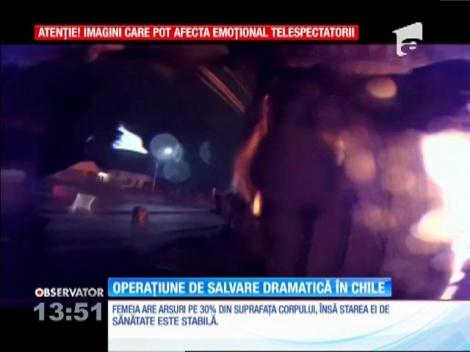 Imagini dramatice în Chile! O bătrână a fost salvată în ultima clipă dintr-o casă cuprinsă de flăcări