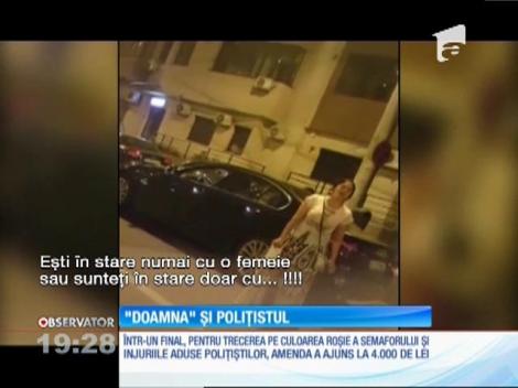 ”Doamna” și polițistul. Conversaţia pare desprinsă din filmele de comedie