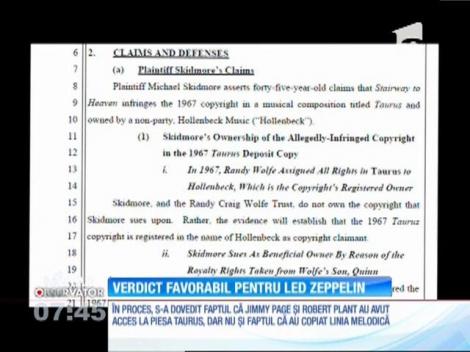 Trupa Led Zeppelin a câştigat procesul în care a fost acuzată că a plagiat piesa "Stairways to Heaven", din anii '70