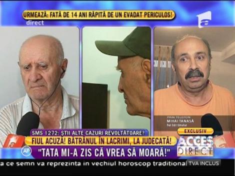 Fiul acuză, bătrânul în lacrimi: ”Să nu minți, că te bate Dumnezeu!”