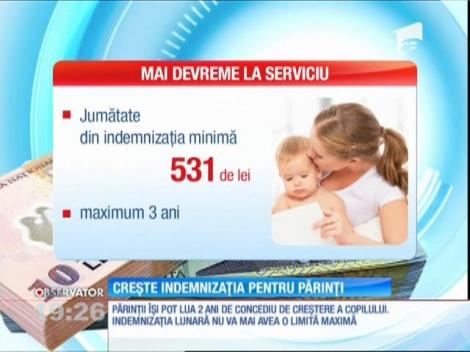 Crește indemnizația pentru părinți