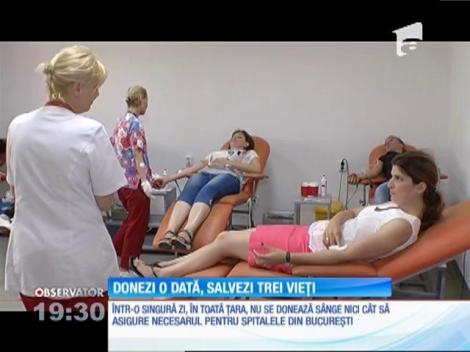 Donează sânge o dată, salvezi trei vieți