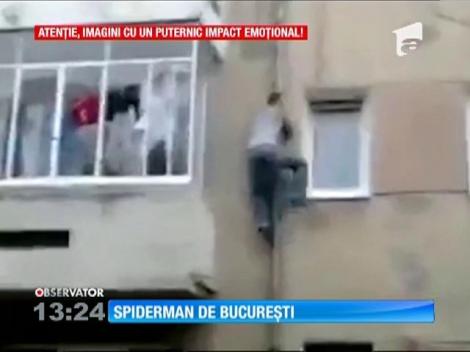 Bucureştiul îşi are şi el Spidermanul lui. E drept, unul cam ameţit