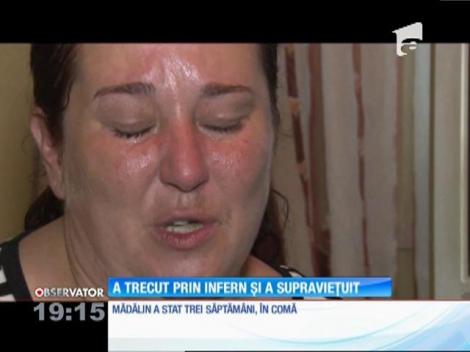 Mădălin, tânărul care sărit pe geamul unui cămin curprins de flăcări din Marea Britanie, a ajuns acasă