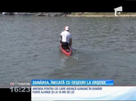 Dunărea, înecată cu deșeuri la Orșova
