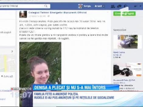 Denisa, o adolescentă de 16 ani din Bucureşti, a dispărut de acasă de pe 20 iunie