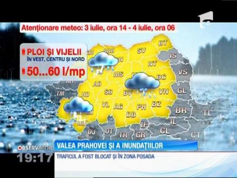 Dezastru pe Valea Prahovei! Trafic îngreunat pe DN1 din cauza unei viituri