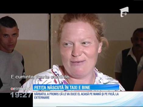 Fetiţa născută pe bancheta din spate a unui taxi este bine