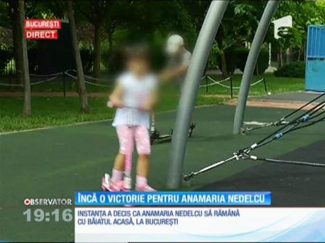 Instanţa a decis ca Anamaria Nedelcu să rămână cu băiatul acasă, la Bucureşti