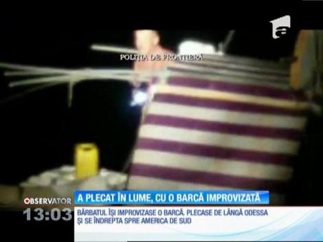 Salvat din Marea Neagră, după ce a plecat în lume cu o barcă improvizată