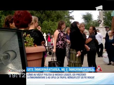 Moment şocant într-un cimitir din Bucureşti, după ce legiştii au oprit funeraliile unei doamne