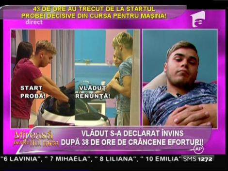 Cursa pentru mașină. Vlăduț s-a declarat învins: ”M-am gândit la sănătatea mea”