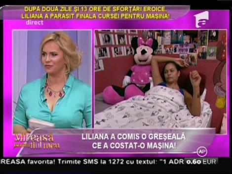 Liliana, eliminată din cursa pentru mașină în urma unei greșeli