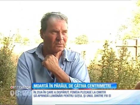 Bătrână găsită moartă în pârâul de câțiva centimetri