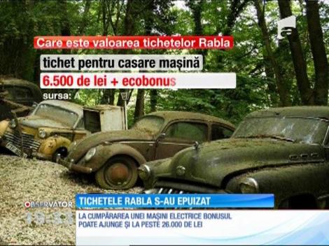 S-au epuizat tichetele pentru programul RABLA