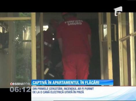 O bătrână a fost la un pas să ardă de vie într-un bloc din Brăila