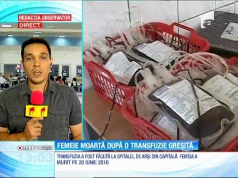Femeie moartă după o transfuzie greşită