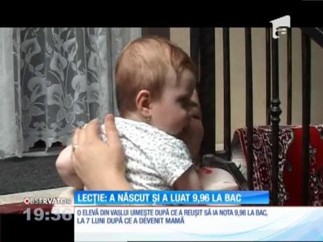 Maria Elisa a născut cu şapte luni înainte de Bacalaureat. S-a dus la examen și luat 9,93, a treia medie din judeţ! Ce planuri de viitor are mămica eminentă