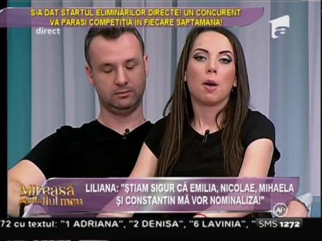 Liliana: "Ştiam sigur că Emilia, Nicolae, Mihaela şi Constantin mă vor nominaliza!"