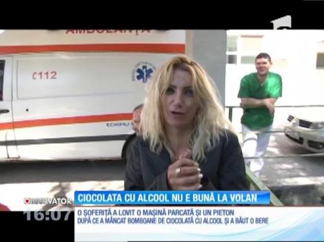 O femeie din Mehedinți a mâncat o jumătate de cutie de bomboane cu alcool, după care a provocat un accident rutier