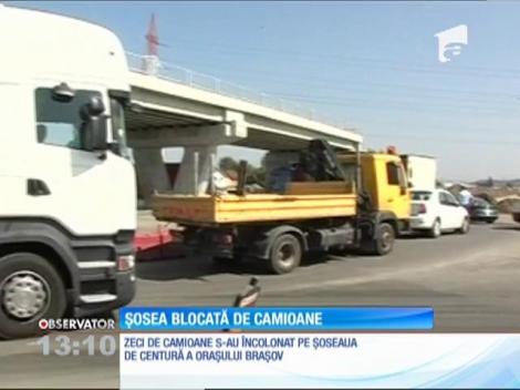 Protest pe şoseaua de centură a oraşului Braşov