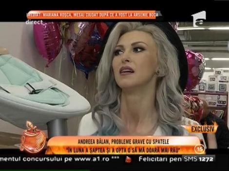 Andreea Bălan are probleme grave cu spatele, în a şaptea lună de sarcină!