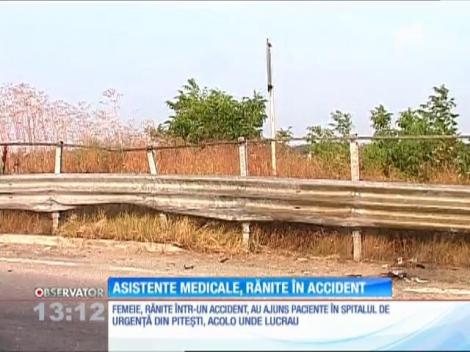 Două asistente medicale care au fost rănite într-un accident pe A1