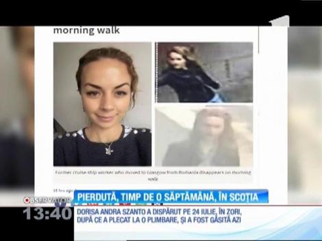 Dorisa Andra Szanto, românca dată dispărută în Scoţia, a fost găsită