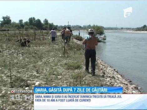 Daria, fetiţa din Gorj dispărută în râul Jiu, găsită după şapte zile
