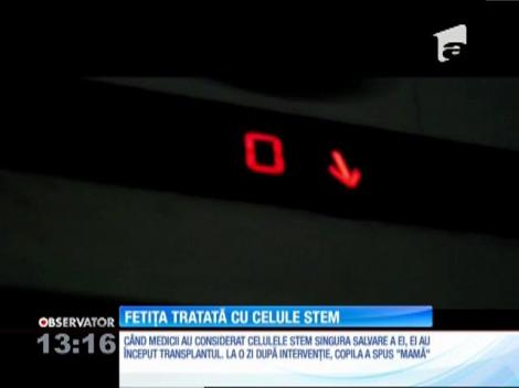 Anastasia, primul copil din România tratat cu celule stem din cordonul ombilical.