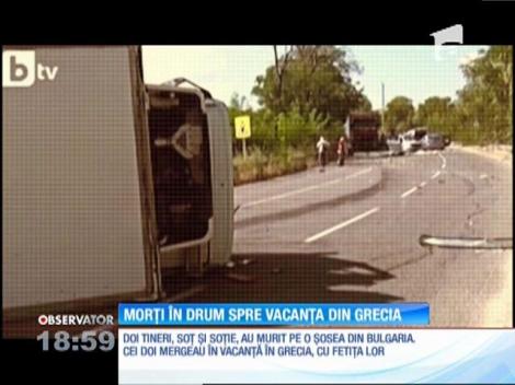 Doi tineri părinţi au fost spulberaţi în drum spre vacanţa în Grecia. Din impactul cu un mastodont, în sudul Bulgariei, a scăpat fetiţa celor doi români
