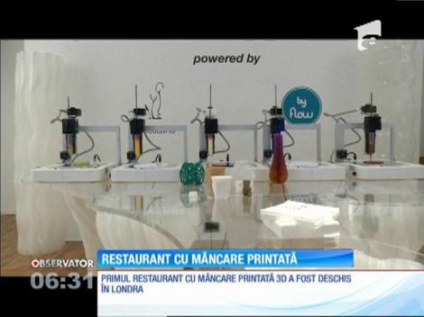Un restaurant din Londra serveşte, în premieră, mâncare printată 3D