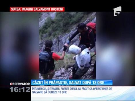 Un turist căzut în prăpastie a fost salvat după 13 ore